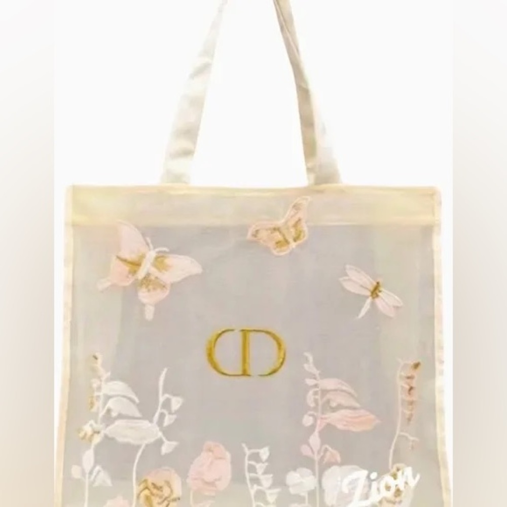 Dior Elegant Cream Tote Bag with Gold Accents Mother’s Day edition 2025